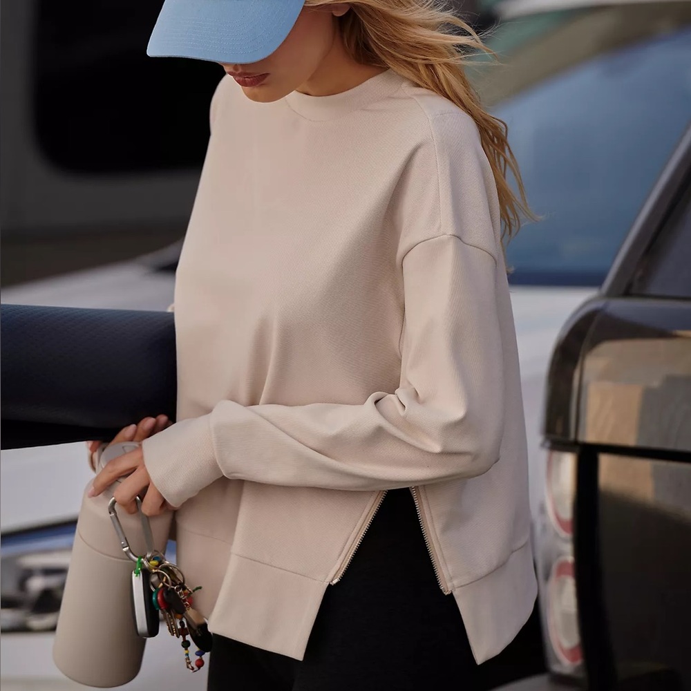 NWOT Varley Horton Side-Zip Pullover Sweatshirt Size Small